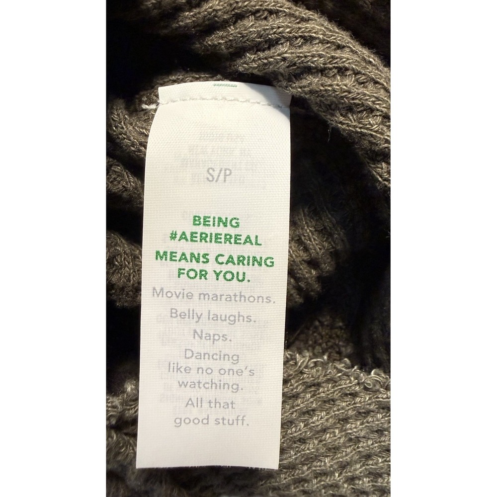 Aerie Waffle Knit LumberJane Oversized Button Down Green Shacket Womens Small - Picture 4 of 6